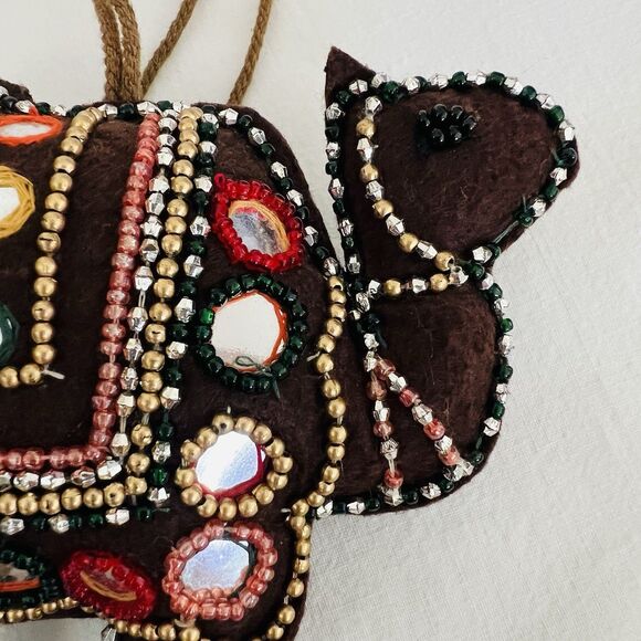 Handmade Indian Camel Ornaments Pair Embroidered Mirrorwork Beaded Tassel Decor - Picture 9 of 9